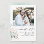 Groen roze goud laat Boho de datum foto opslaan Save The Date (Voorkant / Achterkant)