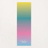 Groen-Roze Gradient Yoga Mat met Aangepaste Naam (Voorkant)