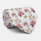 Groen Roze Klaver Shamrock Botanical | Stropdas (Opgerold)