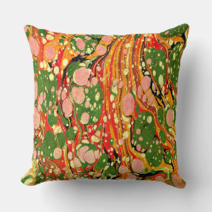 Groen, roze, Oranje marmer Swirl Accent Pillow Kussen
