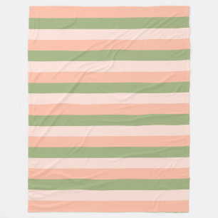 Groen roze Oranje striped Elegant Trendy Sjabloon Fleece Deken