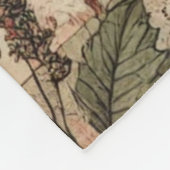 Groen & Roze Patchwork Rustiek Retro  Bloemen Fleece Deken (Hoek)