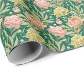 Groen, roze, perzikkleurig en geel verpakkingspapi cadeaupapier (Rol Hoek)