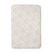 Groen Roze Retro  Bladpatroon Badmat (Voorkant Verticaal)
