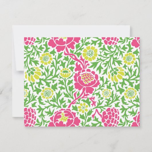 Groen & Roze Retro Bloemendamasker (Achterkant)