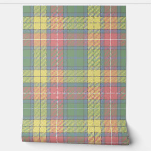 Groen Roze Retro Stijl Plaid Wallpaper Behang