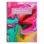 Groen Roze Rood Abstract Waterverf Personaliseren Notitieboek (Voorkant)