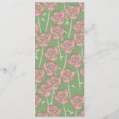 Groen Roze Roos Retro Y2K 70s Bloempatroon Programma (Achterkant)