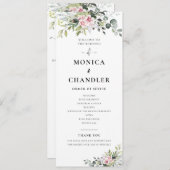 Groen Roze Roze Bruiloft Programma (Voorkant / Achterkant)