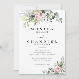 Groen Roze Roze Bruiloft uitnodiging