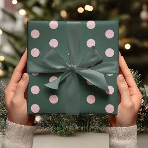 Groen & Roze Stippen Cadeaupapier