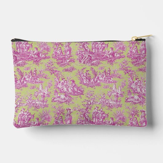 groen roze toile de jouy bedrukt etui (Achterkant)