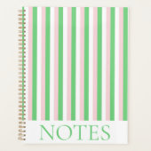 Groen & Roze Verticale Streep Moderne Minimalist Planner (Voorkant)