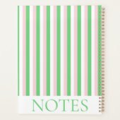 Groen & Roze Verticale Streep Moderne Minimalist Planner (Achterkant)