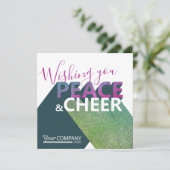 Groen, Roze Violet Zakelijke Typografie Vakantie Kaart (Staand voorkant)