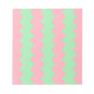 Groen Roze Wavy Stripe Minimalistische Moderne Kan Notitieblok