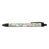 Groen Roze Wit Retro Y2K 70s Bloempatroon Zwarte Inkt Pen (Bovenkant)