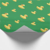 Groen rubbereend patroon cadeaupapier (Hoek)