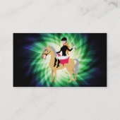 groen ruitermeisje visitekaartje (Achterkant)