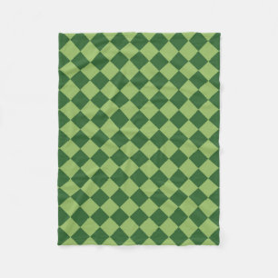 Groen ruitpatroon met schaakbord fleece deken