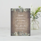 Groen Rustiek Bruiloft Informatie Gast Informatiekaartje (Staand voorkant)