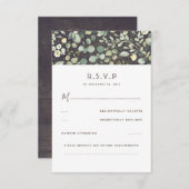 Groen Rustiek Bruiloft RSVP (Voorkant / Achterkant)