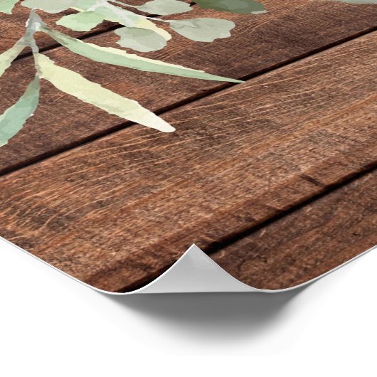 Groen Rustiek Hout Vrijgezellenfeest Welkomstbord Poster (Hoek)