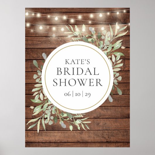 Groen Rustiek Hout Vrijgezellenfeest Welkomstbord Poster (Voorkant)