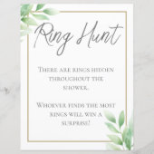 Groen Rustiek Vrijgezellenfeest Ring Hunt Spel (Voorkant)