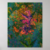 Groen Safari Tropisch Oerwoud Wildlife Lion Poster (Voorkant)