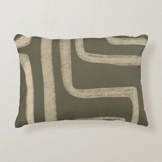 Groen Sage Beige Rustisch Sierkussen Accent Kussen (Voorkant)