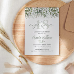 Groen Salie Groen 18e Verjaardag Uitnodiging