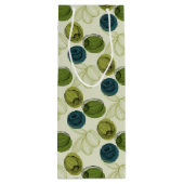 Groen schetsentrekpatroon keuken wijn cadeautas (Achterkant)