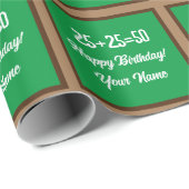 Groen schoolbord wiskunde docent Verjaardag Cadeaupapier (Rol Hoek)