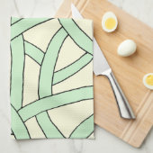 Groen schuimvormig design theedoek (Quarter Fold)