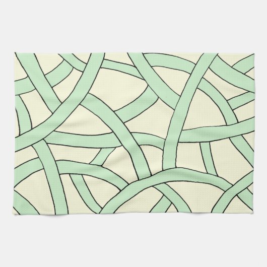 Groen schuimvormig design theedoek (Horizontaal)