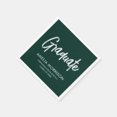 Groen script Afstuderen minimalistisch Afstuderen Servet (Hoek)