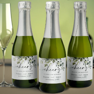 Groen Script REESE Mini Mousserende Wijn Label Sparkling Wijnetiket