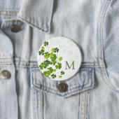 Groen Shamrock bouquet monogram Ronde Button 7,6 Cm (In situ)