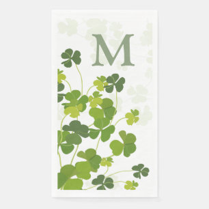 Groen Shamrock bouquet monogram Servet