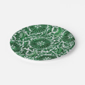 groen sierbloemmotief papieren bordje (Gekanteld)