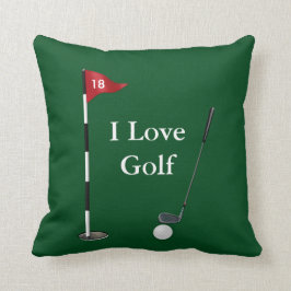 Groen Sierkussen "I Love Golf"