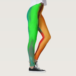 Groen Sinaasappel Abstracte Leggings