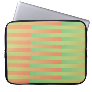 Groen Sinaasappel gestreept patroon Laptop Sleeve