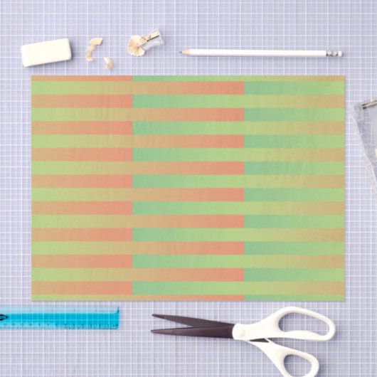 Groen Sinaasappel gestreept patroon Tissuepapier (Craft)