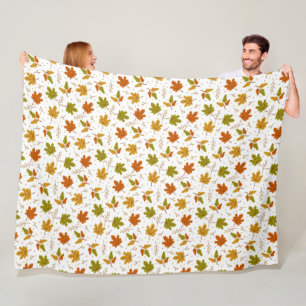 GROEN SINAASAPPEL GOUDEN HERFST VALLENDE BLADEREN FLEECE DEKEN