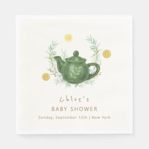  groen Sinaasappel Par-Tea Baby shower Servet