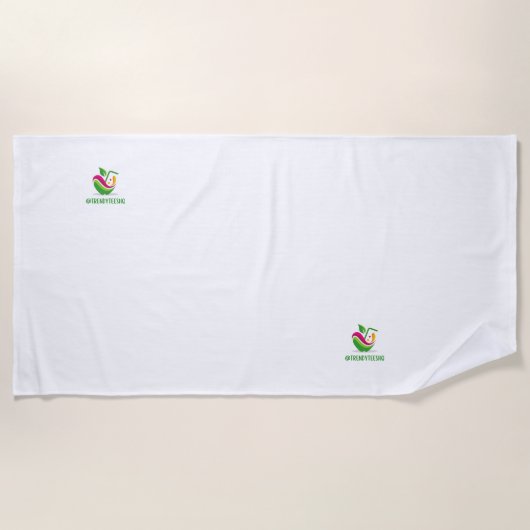 Groen & Sinaasappel Stijlvolle Badhanddoek (Voorkant)