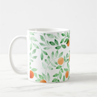 Groen Sinaasappel Tangerine Provence Waterverf Koffiemok