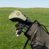 Groen Sinaasappel William Morris Pattern Golfheadcover (Insitu)